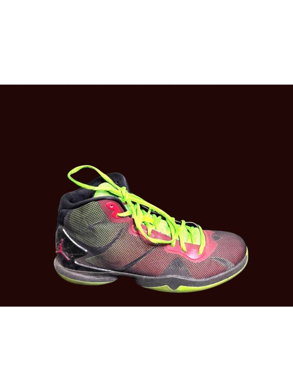 Men’s Air Jordan 7 Retro Red Black Green Accents Size 9